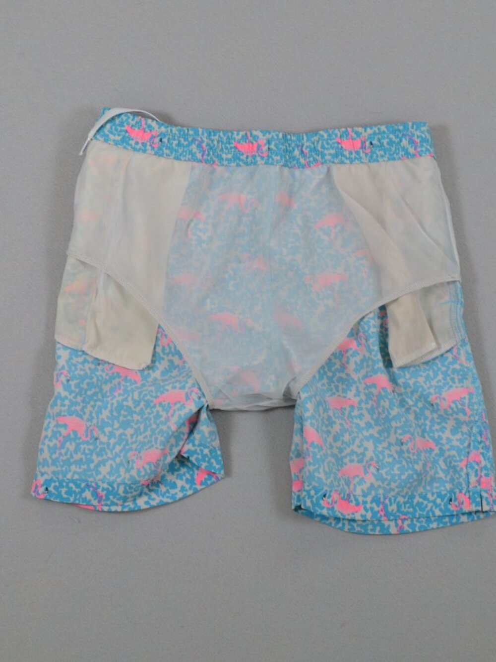 Chubbies Youth Medium Flamingo Swim Trunks Boys 10 12 Blue Pink Lined Beach Shor - Picture 12 of 15